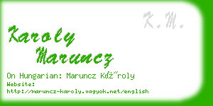 karoly maruncz business card